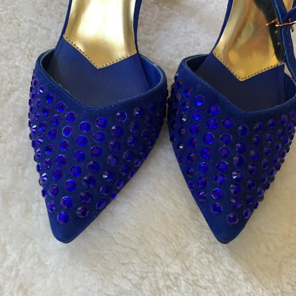 Ted Baker Blue Rhinestone Heels - Picture 8 of 10